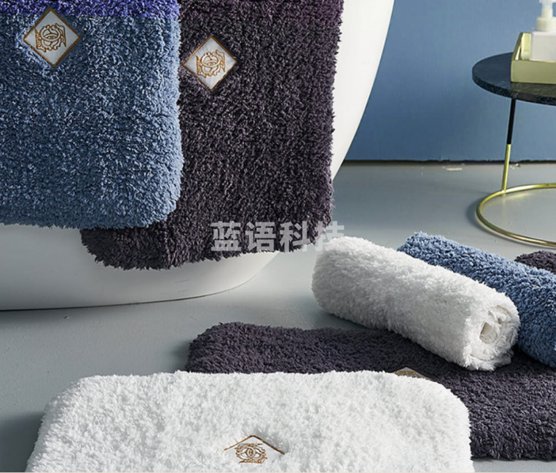 康尔馨 纯棉吸水防滑地巾 全棉加厚地垫门垫 白色70*45cm/680g