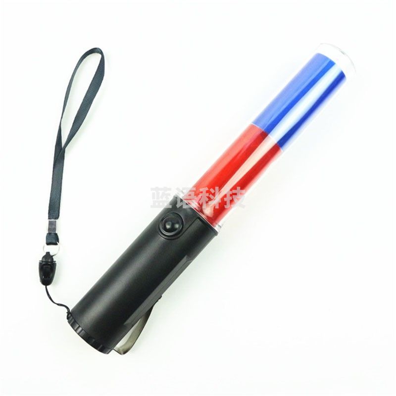 260交通指挥棒红蓝2节荧光棒闪光棒信号灯指示棒 交通指挥棒红蓝26CM电池款