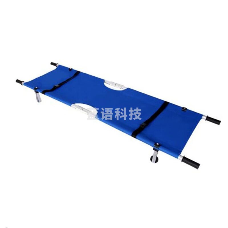 二折担架折叠多功能加厚简易担架床车带轮急救 折叠担架-铁质