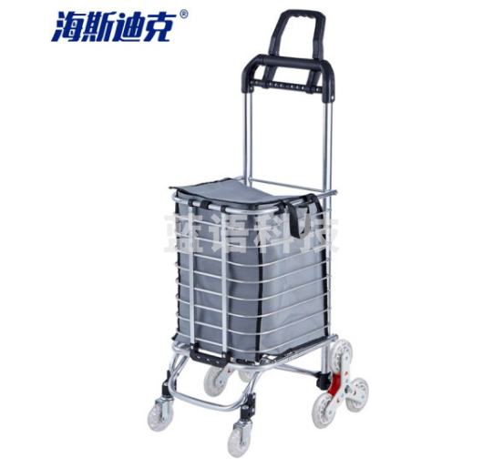 海斯迪克 HKCL-189 折叠购物车手拉车 铝合金小推车拉货车 购物车 加强8轮（含袋）