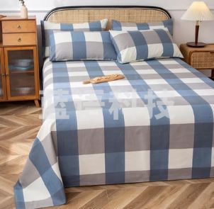 南极人老粗布床单单件加厚全棉床罩双人粗布凉席宿舍单人床单纯棉 蓝 格【店长推荐】 230x270cm床单（适合2.0米床）