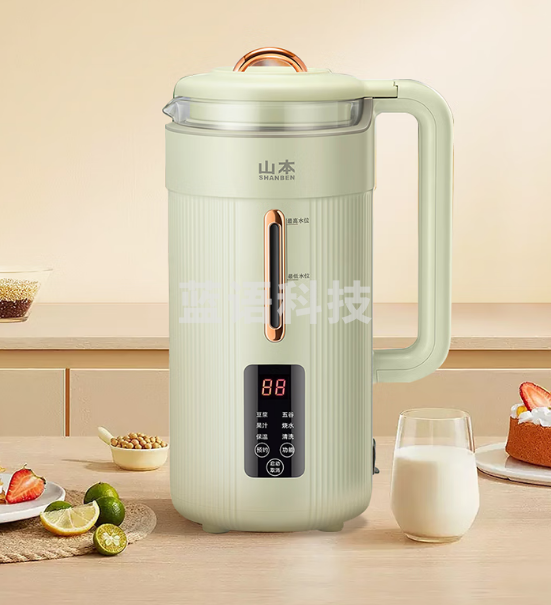 山本（SHANBEN）破壁机豆浆机静柔音600ml迷你小型家用加热全自动榨汁机搅拌机降噪辅食机液晶触控预约免洗免滤 小绿