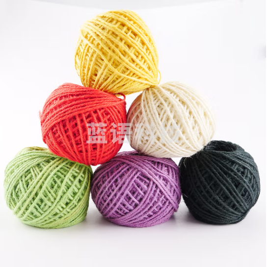 海斯迪克 HKL-1082 彩色麻绳 包装捆绑绳 手工编织绳吊牌绳 黄色*2卷