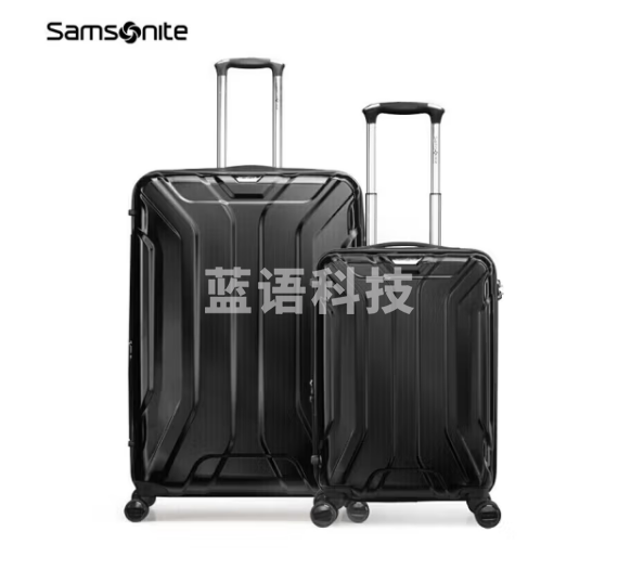 新秀丽（Samsonite）拉杆箱 时尚轻盈行李箱飞机轮旅行箱 TS7*09003黑色20+28英寸套装 银色和黑色可选