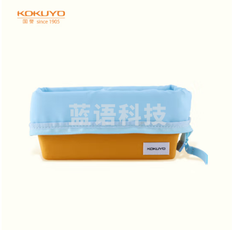 国誉（KOKUYO）PENCASE笔袋大容量铅笔盒斜面翻折笔袋 黄·蓝 WSG-PC242YB