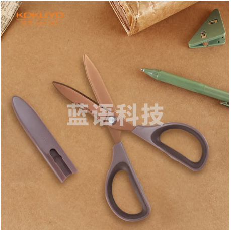 国誉(KOKUYO)SAXA飒飒剪·镀钛立体款剪刀 刀刃无缝不易黏胶 深粉色 WSG-HSPT251DP