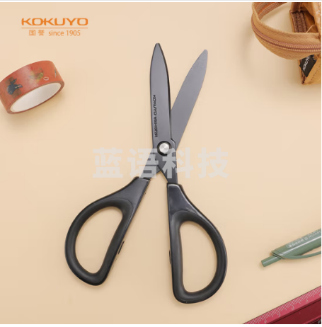 国誉(KOKUYO)SAXA飒飒剪·涂氟款剪刀 不易生锈 黑色 WSG-HSF251D
