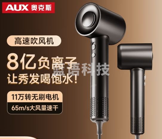 奥克斯（AUX）高速吹风机电动大功率负离子护发家用轻音吹风筒无叶电吹风机理发店专用 AAB-16AG01