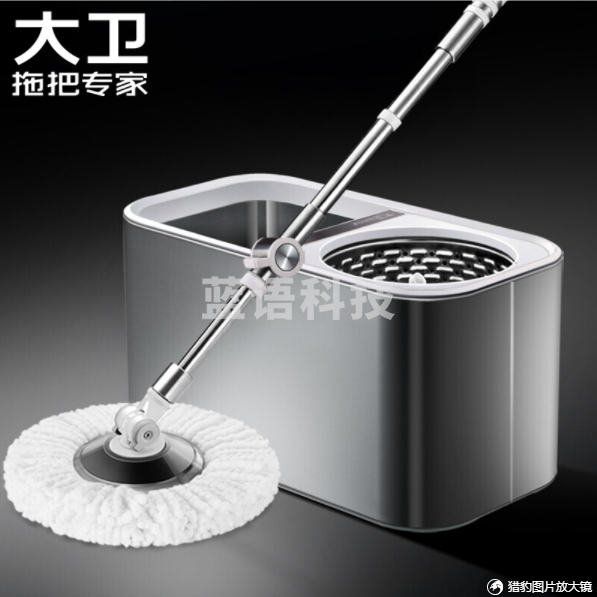 拓朴大卫不锈钢双驱动免手洗旋转拖把桶 D5 旋转拖把