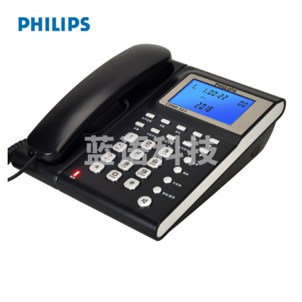 飞利浦 CORD222 电话机  (深海蓝) 来电显示