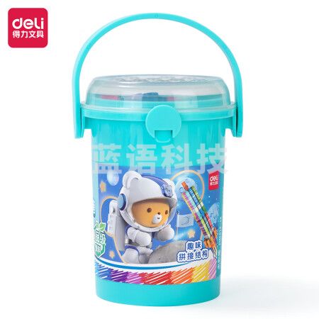 得力(deli)HM514 12色食品级水彩笔 萌咿航天拼接玩具彩笔