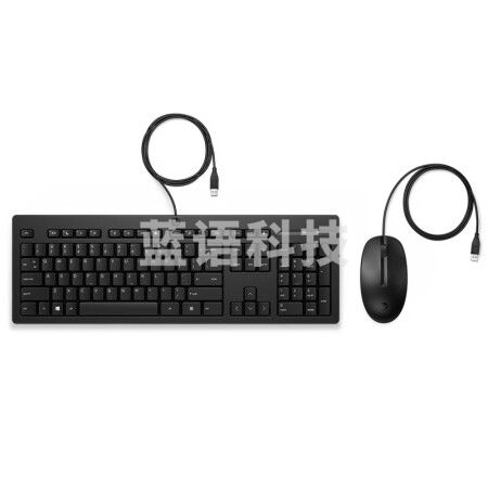 惠普(HP) 商用有线键鼠套装 HP225 USB接口键盘鼠标套装 104键标准键盘 黑色