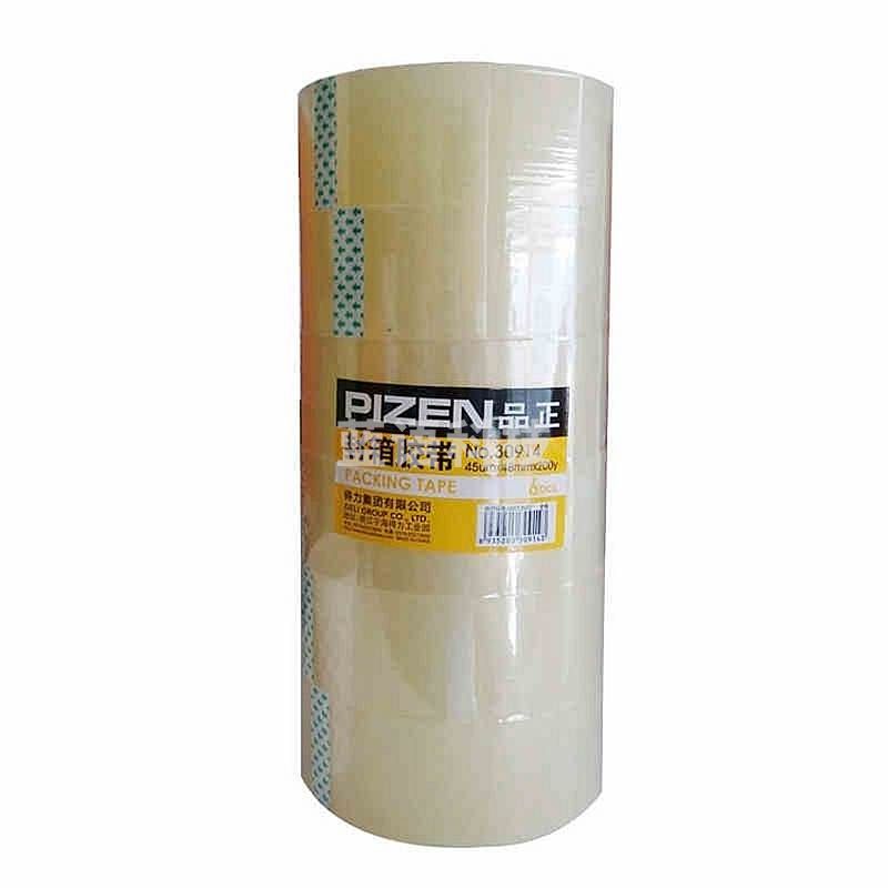 得力品正30914封箱胶带48mm*200y*45um(透明)(6卷/筒)