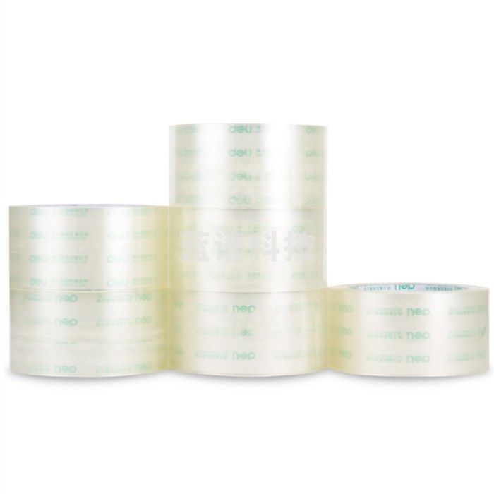 得力（deli） 30289 高透明度封箱胶带 55mm*80m 6卷/筒