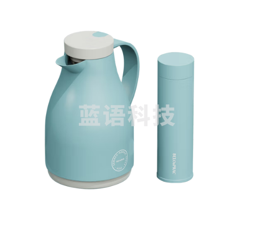 贝洛可 艾芙尼杯壶两件套/保温杯/保温壶 天蓝色 保温杯