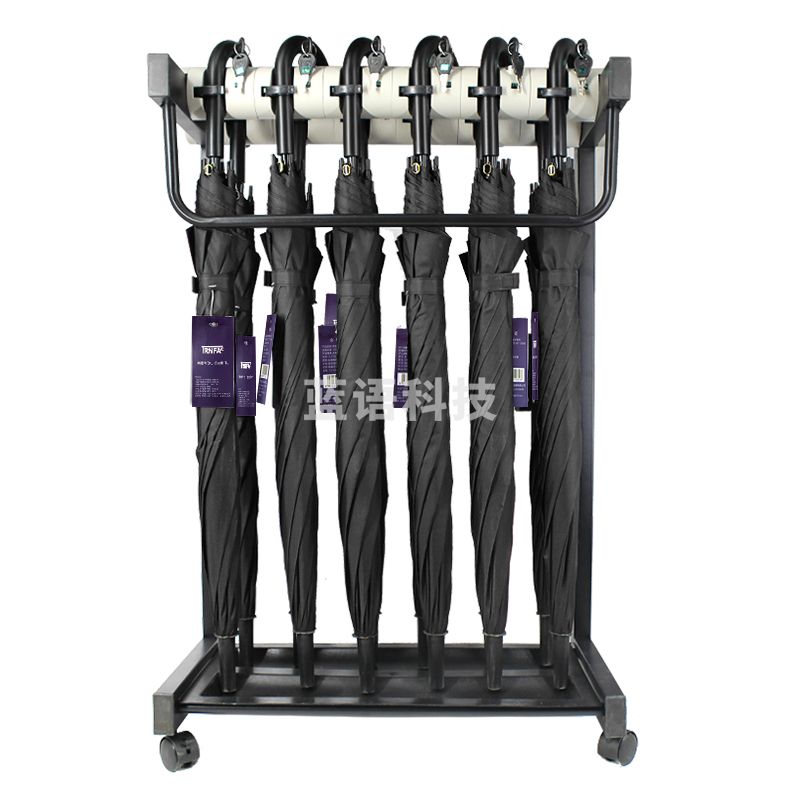 信发(TRNFA)12头带锁雨伞架+雨伞 /收纳架/雨伞锁 酒店大堂银行创意 家用烤漆12头伞架+12把蓝色雨伞