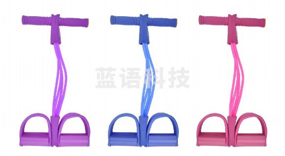 李宁 脚蹬拉力器 LJSP426 颜色随机 脚蹬拉力器弹力绳健身器材仰卧起坐辅助器多功能脚踏卷腹家用普拉提运动弹力带