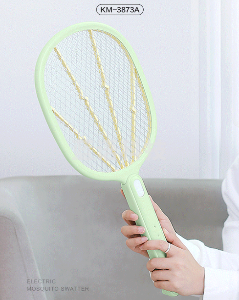 康铭电蚊拍 充电式应急灯灭蚊拍 大网面 KM-3873A