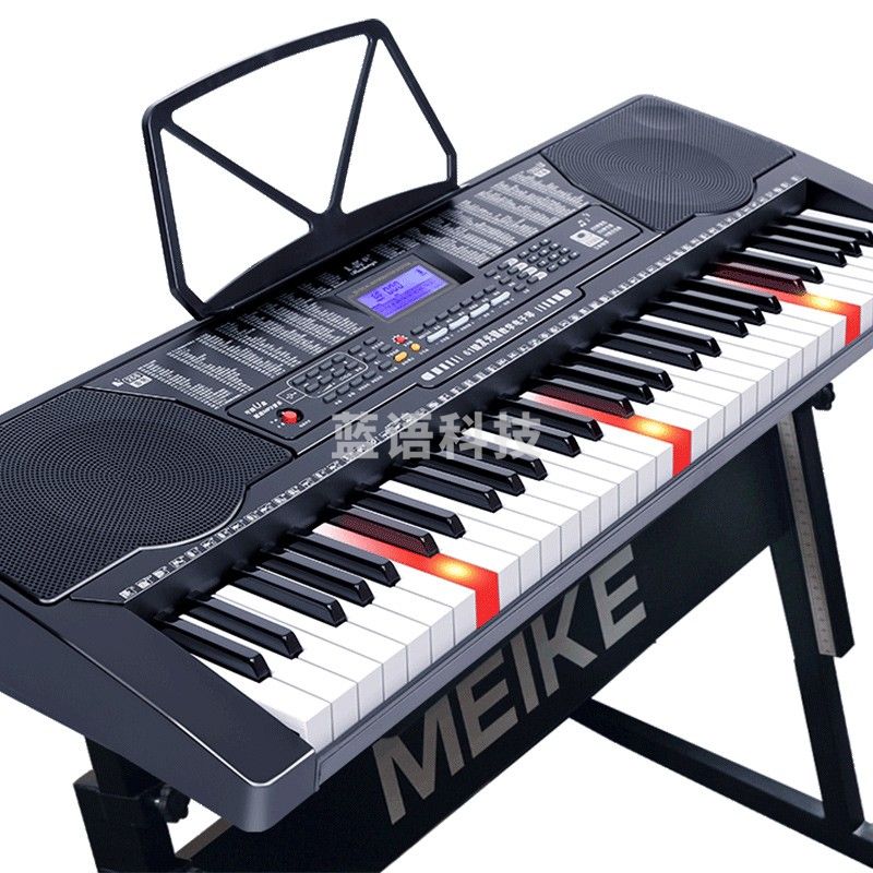 美科(MEIRKERGR)MK-975(智能版) 亮灯跟弹61键钢琴键 多功能智能电子琴乐器 连接U盘手机pad带琴架