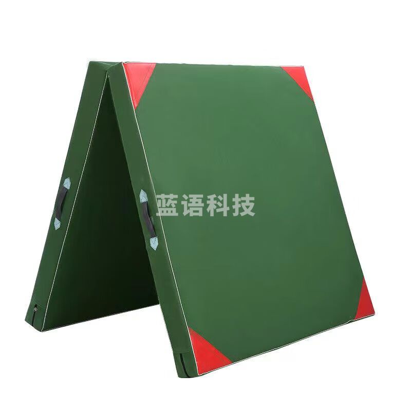 体操垫  学生仰卧起坐垫子瑜伽防滑折叠舞蹈海绵垫武术学校空翻垫有机硅帆布100x50x5cm 两折