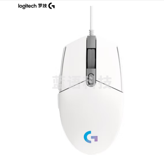 罗技（G）G102 鼠标 白色 RGB鼠标 轻量化设计 200-8000DPI G102第二代