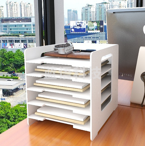 文件框文件收纳盒多层文件架书  桌上资料置物架   竖式   五层