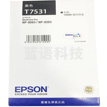 爱普生（EPSON）T7531 黑色墨盒 (适用WF-6093/6593/8093/8593机型)约10000页