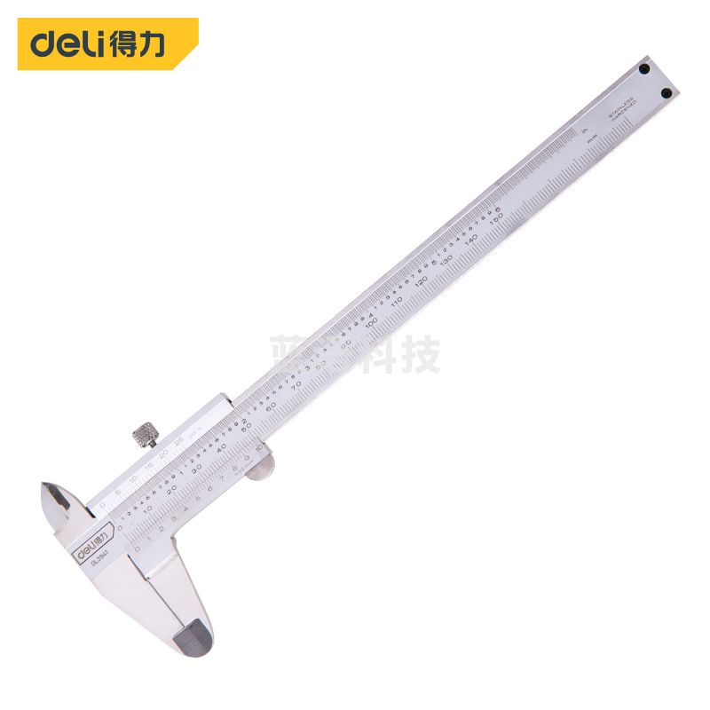 得力(deli) DL3942不锈钢高精度专业级机械式游标卡尺 内径外径卡尺200mm 符合国标 DL3942