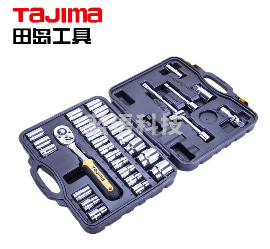 田岛（TAJIMA）TS-32 32件套1/2“ 25.4mm重型公制套筒组套 汽修维修套装 1501-0996快扳棘轮扳手组套