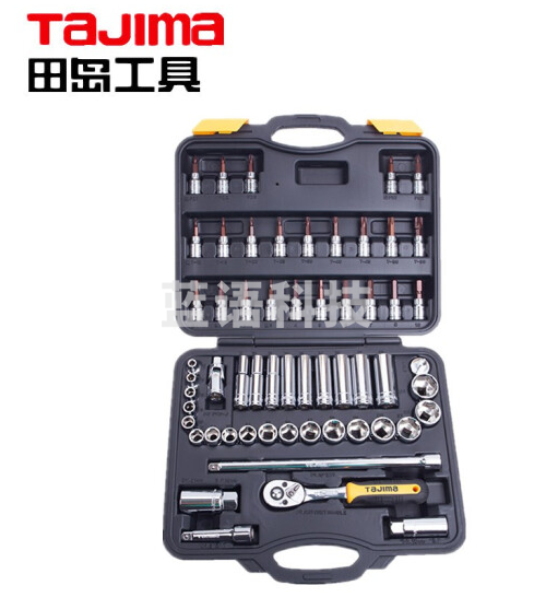 田岛（TAJIMA）TS-58 58件套3/8“ 19mm公制套筒组套 火花塞套筒汽修维修套装 1501-0995快扳棘轮扳手组套