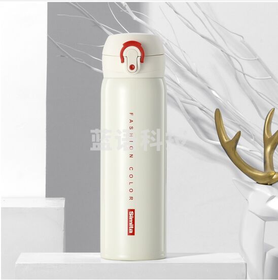 德国施密特Simita保温杯女水杯男士儿童保温杯水瓶316不锈钢大容量车载商务弹盖泡茶水分离水杯子 雪山白 SNOW WHITE 默认1