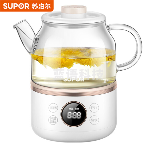 苏泊尔（SUPOR）SW-06Y23B 养生壶迷你小煮茶器花茶壶 电水壶烧水壶电热水壶 保温煮茶壶玻璃 0.6L养生杯