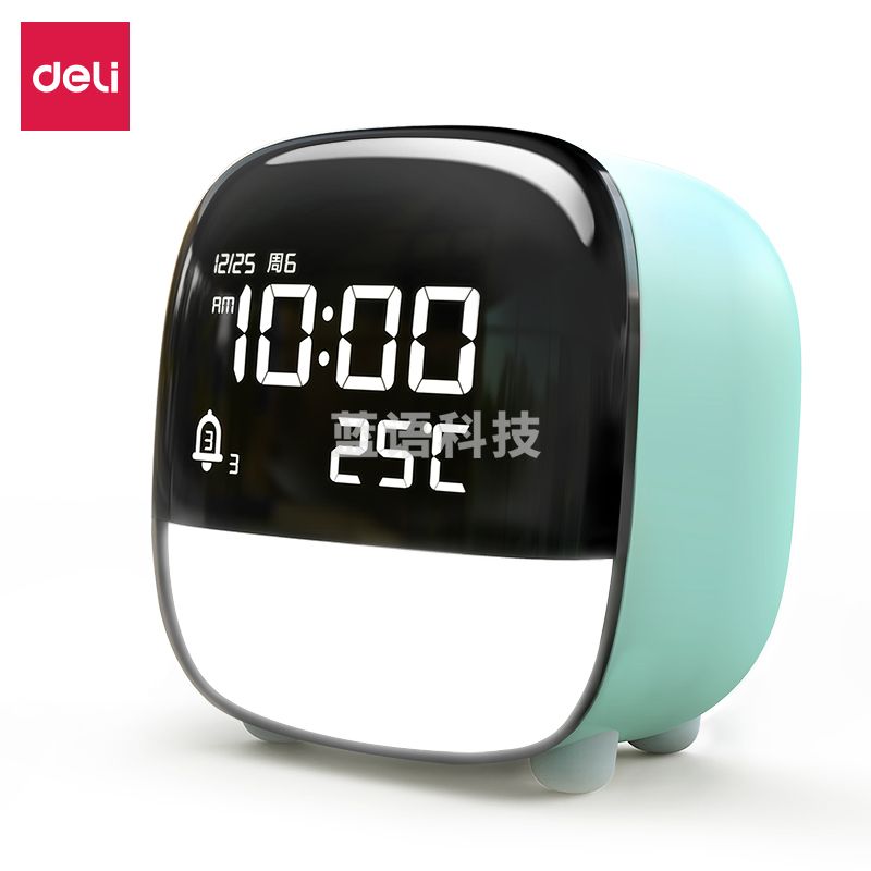 得力8852萌宠电子钟(1200mAh锂电池)(绿色)(只)