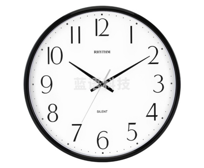 丽声(RHYTHM)时钟CMG529XC02静音石英办公室钟表32cm酷黑