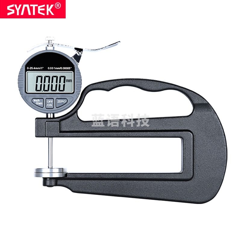 三门/SANMEN 数显测厚仪测厚规高精度电子厚度计海绵薄膜皮革测量工具 长款大头千分(0-25x120mm) 教学仪器