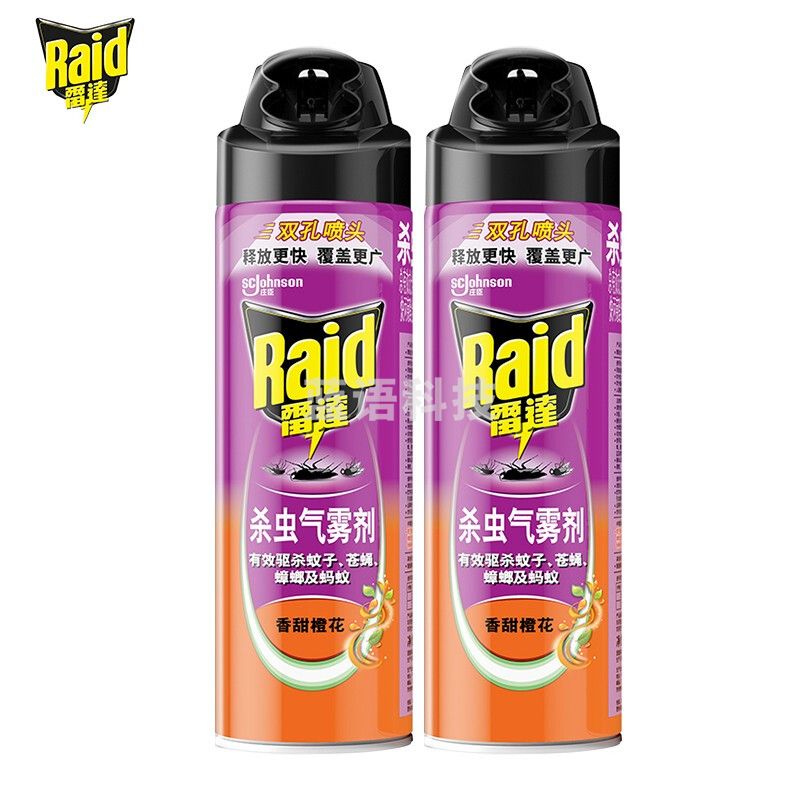 雷达(Raid) 杀虫剂喷雾 550ml*2瓶 香甜橙花香型 杀蟑 杀虫气雾剂4423688