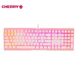 樱桃（Cherry）MX3.0S RGB G80-3874HSAEU-9 机械键盘 有线键盘 无钢板RGB灯效 粉色 青轴