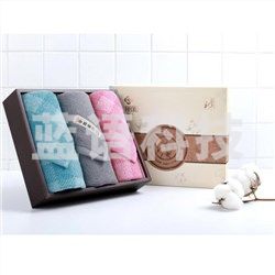 洁丽雅（Grace） 格调生活-3 2条面巾1条方巾棉桃礼盒 颜色随机