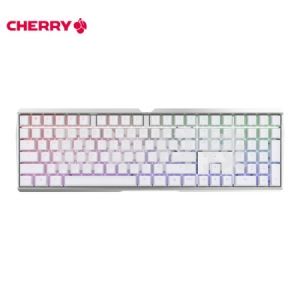 樱桃（Cherry）MX3.0S RGB G80-3874HYAEU-0 机械键盘 有线键盘 全尺寸 无钢板RGB灯效 白色 红轴