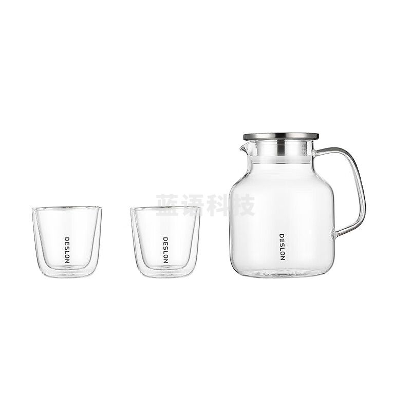德世朗DQY-TZ016B清韵玻璃冷水壶套装 水壶1400mL＋分享杯200mL*2