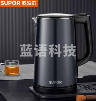 苏泊尔（SUPOR）电水壶热水壶1.7L大容量 家用烧水壶304不锈钢 便携式烧水壶双层防烫一体无缝内胆SW-15T66B 黑色