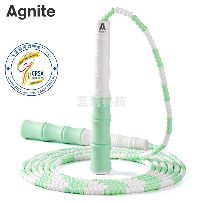 安格耐特(Agnite) F4140包胶手柄竹节跳绳(绿)(单根装)