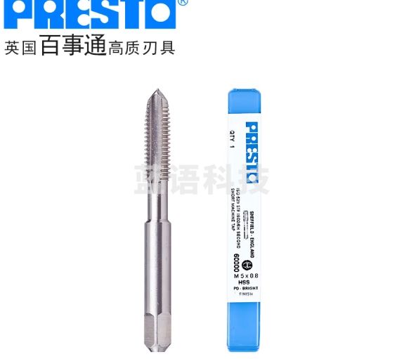 百事通（PRESTO）高速钢丝攻M5.0X0.8公制直槽手用机用丝锥 #2 单支