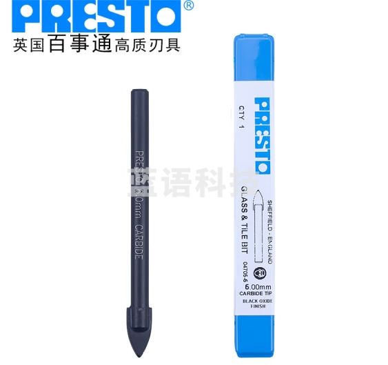 百事通（PRESTO）三角玻璃钻6.0mm瓷砖钻头 陶瓷钻 玻璃开孔器 合金钻头3个