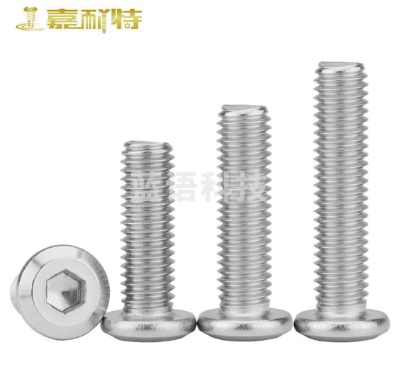 嘉耐特（JNT）内六角螺栓薄头倒边 304不锈钢家具螺丝 圆头平头螺钉 M3*6（200个）