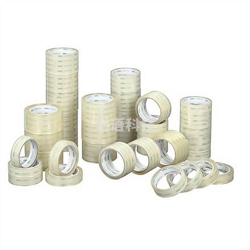 得力 30199 印刷封箱胶带 45mm*100y*45um (透明底红字印刷6卷/筒)