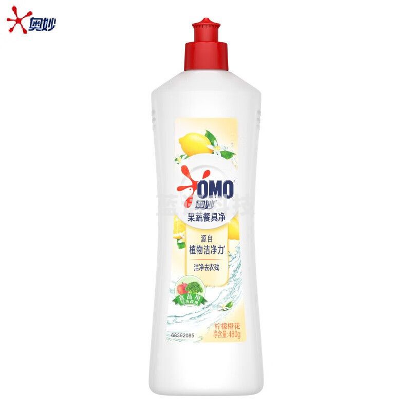 奥妙自然工坊果蔬餐具净洗洁精餐具果蔬清洁精 奥妙果蔬餐具净洗洁精柠檬橙花香型480g