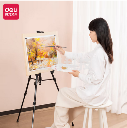 得力(deli)手摇式金属画架 铁合金可调节高度可升降 成人美术生用品初学写生画具 中考考试礼物 HS911