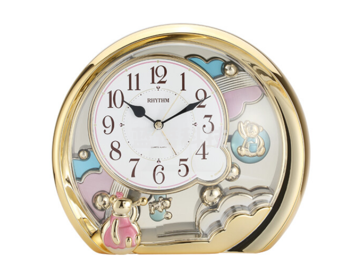 丽声（RHYTHM）座钟4SE504WR18D石英静音钟 20cm树脂