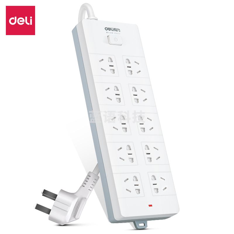 得力18275-03插座_10组_3米_PVC袋装(白)(只)